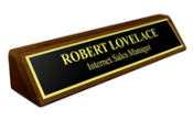 NP13 - 2" x 8" Nameplate on Solid Walnut Block